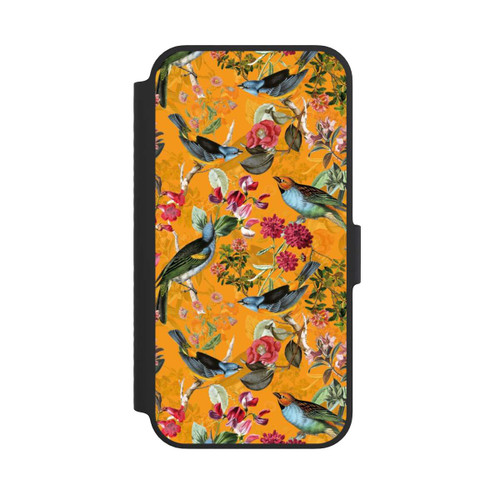 Apple iPhone 14 NIVOflip Tapete mit Vögeln und Blumen