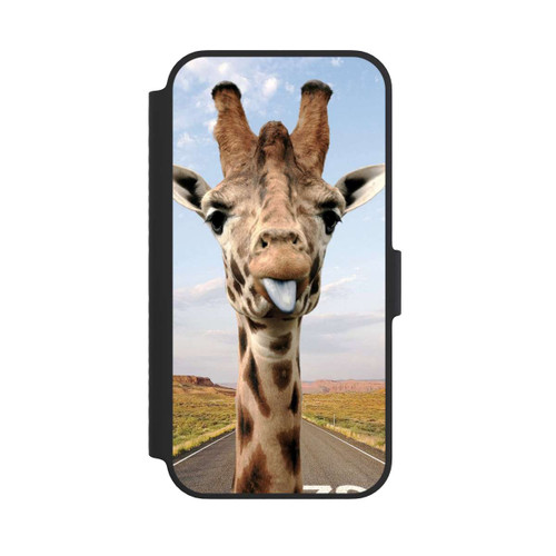 Apple iPhone 14 NIVOflip Giraffe auf der Straße