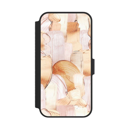 Apple iPhone 14 NIVOflip Weiß/Gold Pinsel Muster