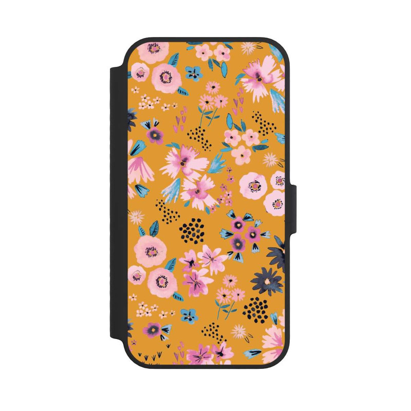 iPhone 14 NIVOflip Petites Fleurs Jaune Moutarde