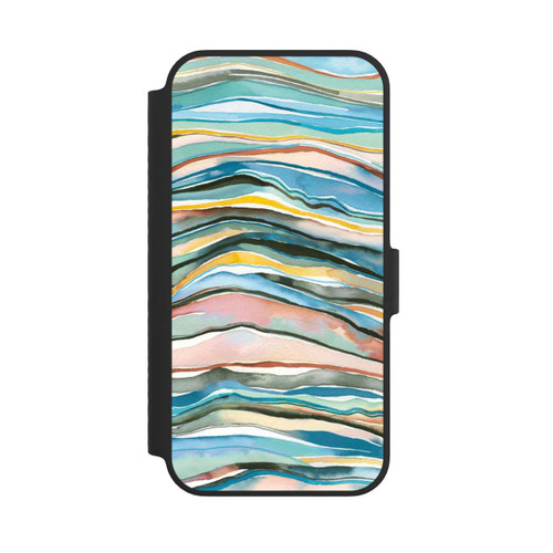 Apple iPhone 14 NIVOflip Achatschichten Aquarellblau