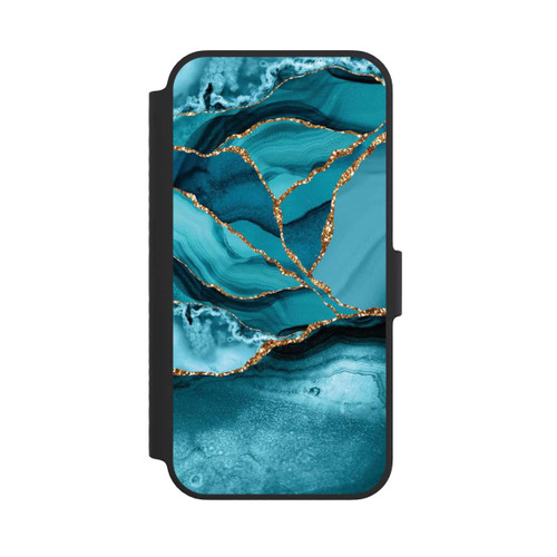 Apple iPhone 14 NIVOflip Eisblaue Marmor Landschaft
