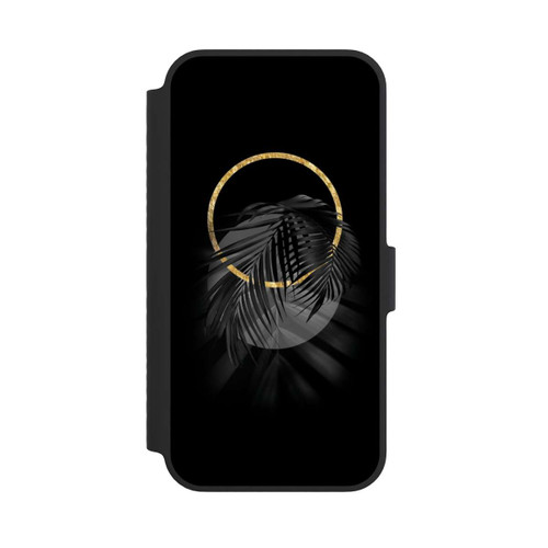 Apple iPhone 14 NIVOflip Feuille tropicale noire
