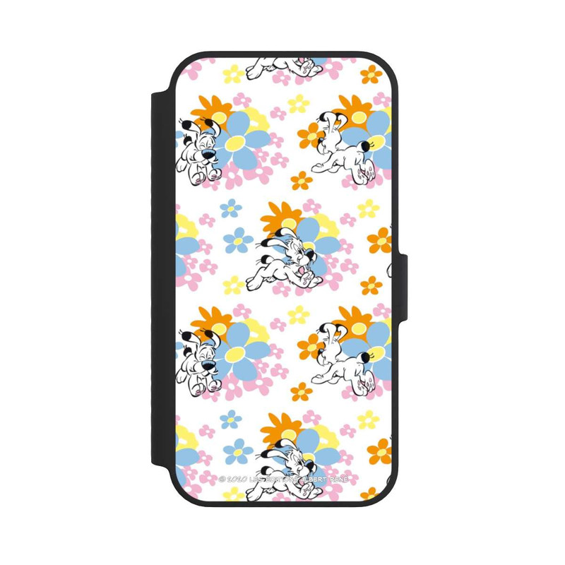 iPhone 14 NIVOflip Idéfix sur fleurs colorées