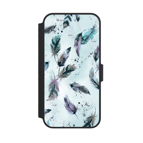 Apple iPhone 14 NIVOflip Magische Federn Sanftes Blau
