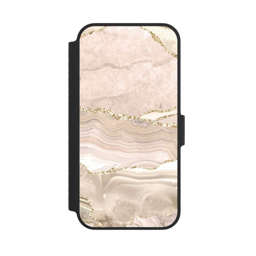 Apple iPhone 14 NIVOflip Marmor rosa-goldene Streifen