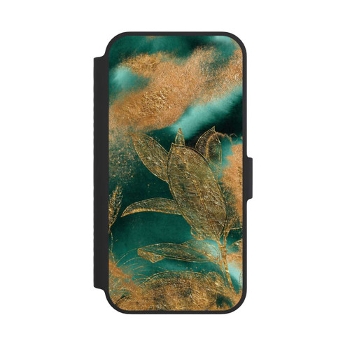 Apple iPhone 14 NIVOflip Gold und Grün Natur