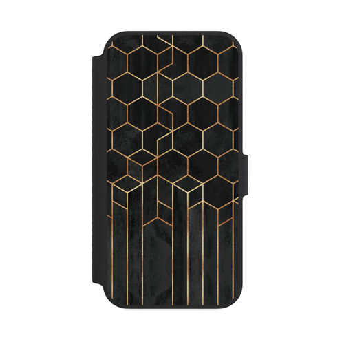 Apple iPhone 14 NIVOflip Schwarze Sechsecke