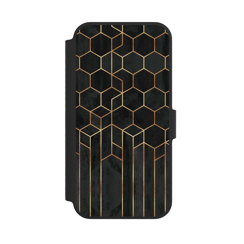 iPhone 14 NIVOflip Hexagones noirs