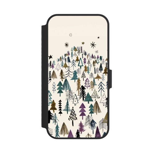 Apple iPhone 14 NIVOflip Bergbäume Wald Lila