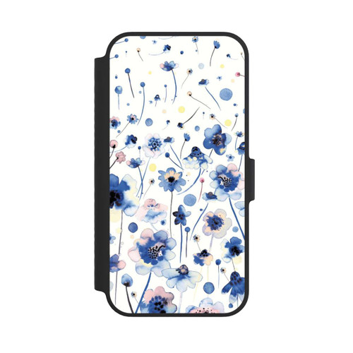 Apple iPhone 14 NIVOflip Aquarelltinte blaue Blumen