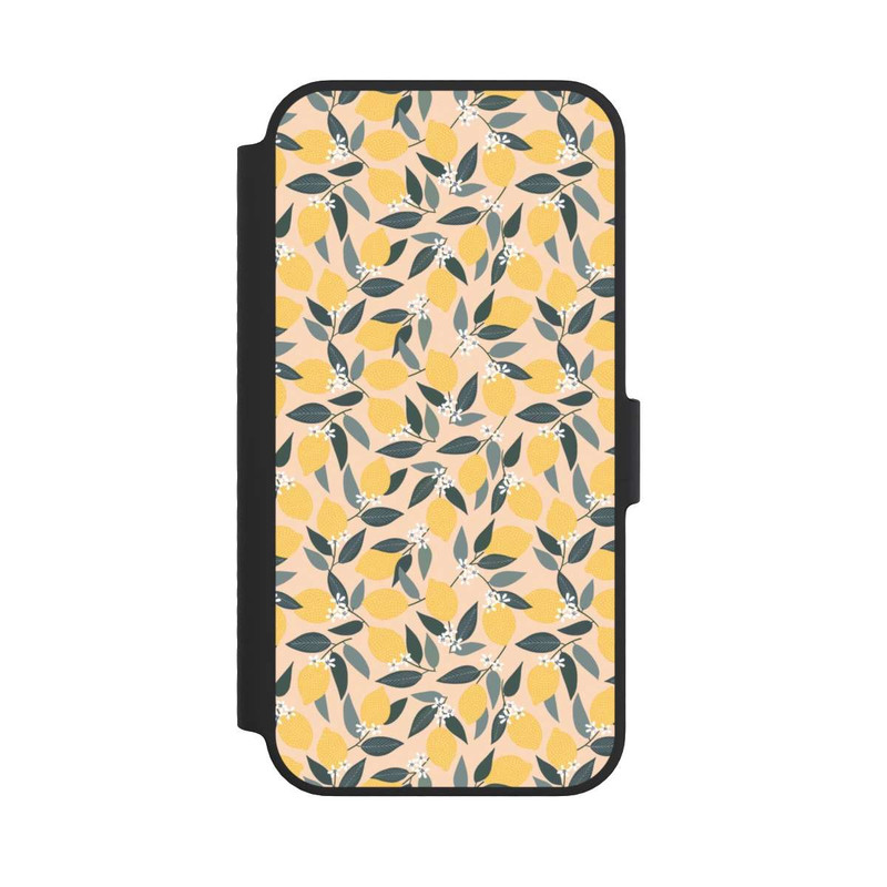 iPhone 14 NIVOflip Rosa Zitronen-Muster
