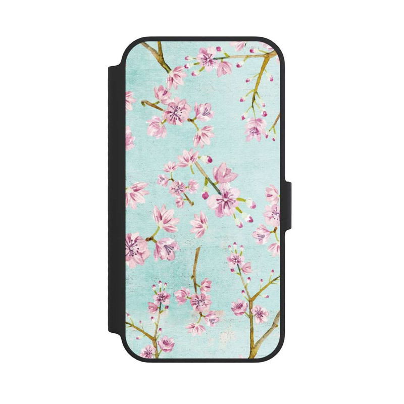 iPhone 14 NIVOflip Cherry Blossom Twigs Pattern Light Blue
