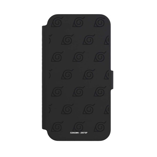 Apple iPhone 14 NIVOflip Schwarzes Konoha-Muster Transparent