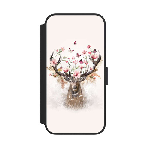 Apple iPhone 14 NIVOflip Hirsch Blumen Geweih