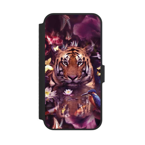 Apple iPhone 14 NIVOflip Tiger Blumenrahmen