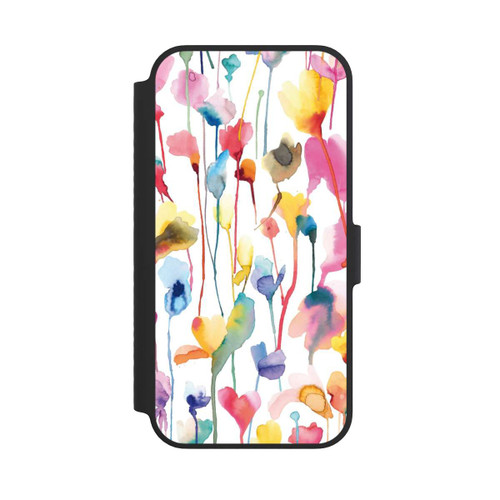 Apple iPhone 14 NIVOflip Aquarell Wildblumen bunt