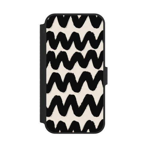 Apple iPhone 14 NIVOflip Vagues Noires Pattern