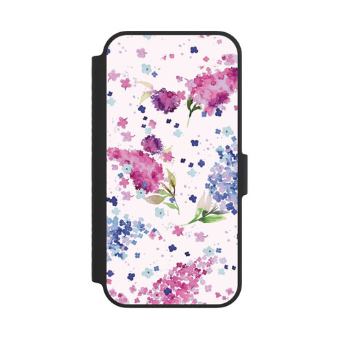 Apple iPhone 14 NIVOflip Hortensien Lila und Rosa Blumen