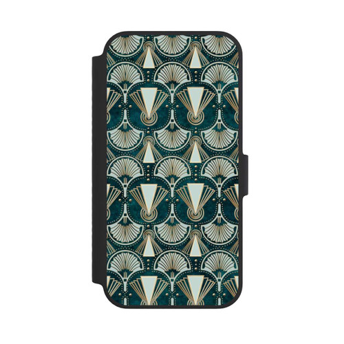 Apple iPhone 14 NIVOflip Art Deco Green Pattern