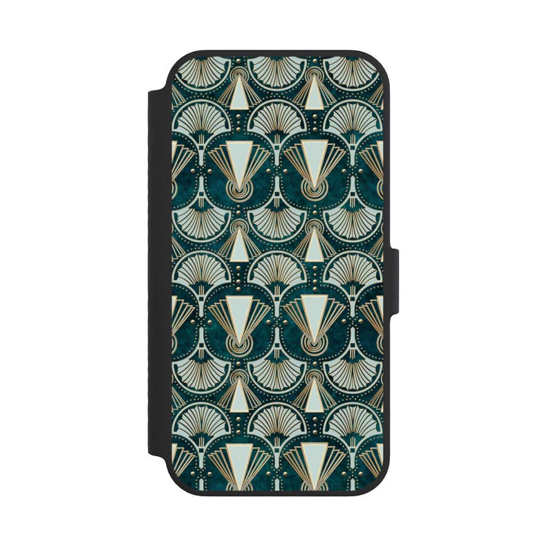 iPhone 14 NIVOflip Art Deco Green Pattern