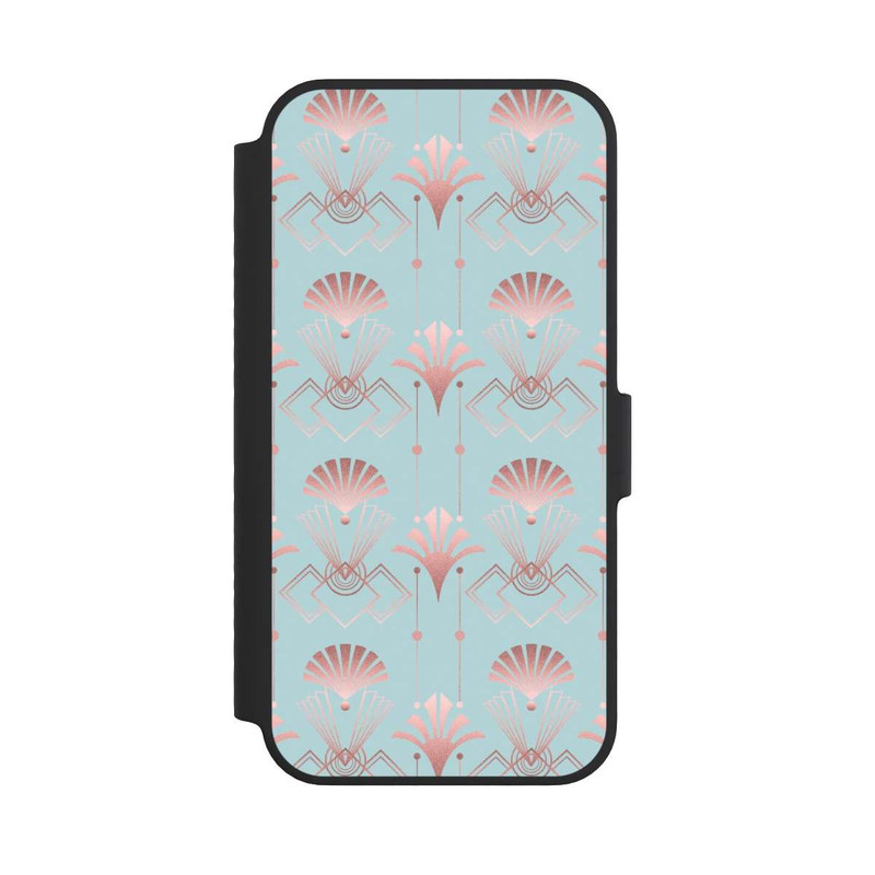 iPhone 14 NIVOflip Art Deco Rose Gold Elegance Blue