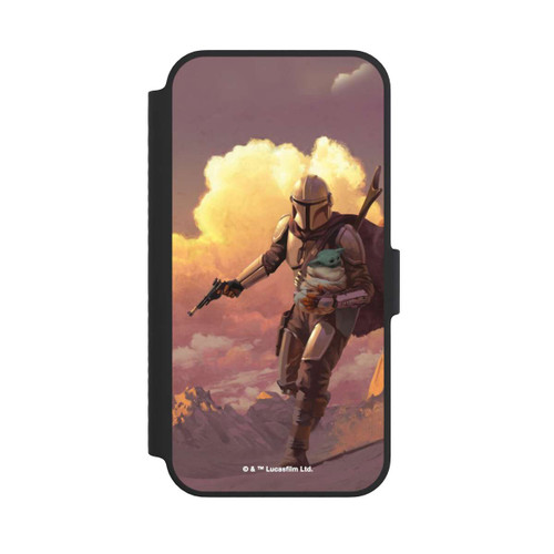 Apple iPhone 14 NIVOflip Der Mandalorianer und Grogu Sonnenguntergang Wolken