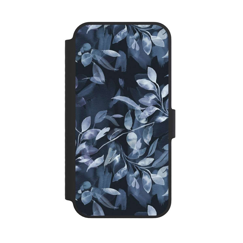 iPhone 14 NIVOflip Aquarelle Feuilles Mystiques Marine
