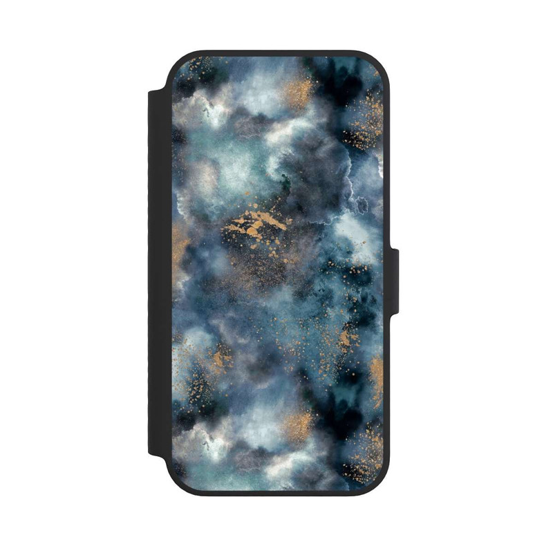 iPhone 14 NIVOflip Smoky Marble Watercolor Navy