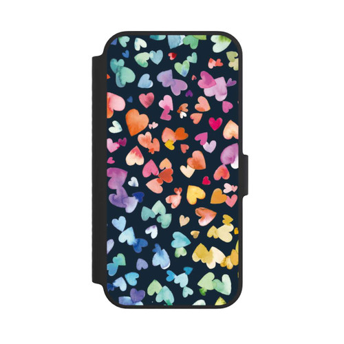 Apple iPhone 14 NIVOflip Valentinstag Herzen Schwarz