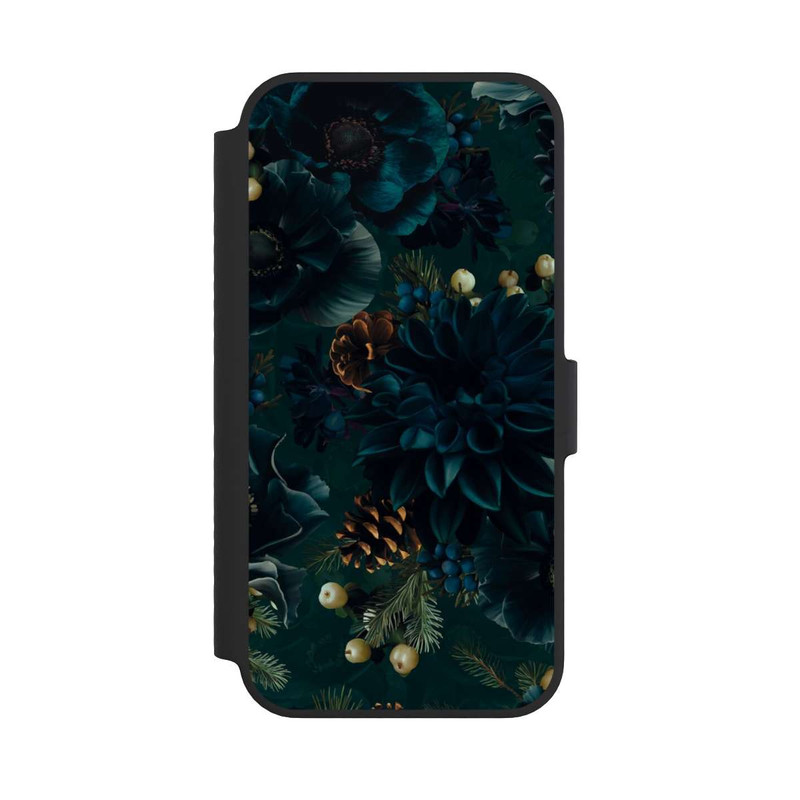 iPhone 14 NIVOflip Flowers Pattern Green and Blue