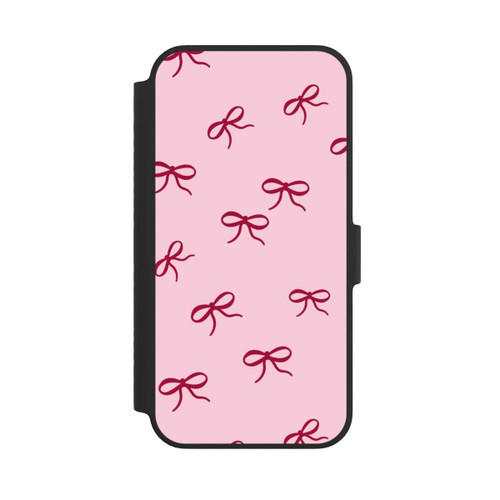 Apple iPhone 14 NIVOflip Schleifen Muster Rot Pink