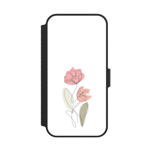Apple iPhone 14 NIVOflip Blume Line Art Rot