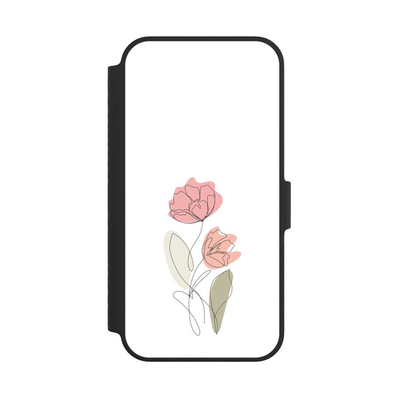 iPhone 14 NIVOflip Dessin Au Trait Fleur Rouge
