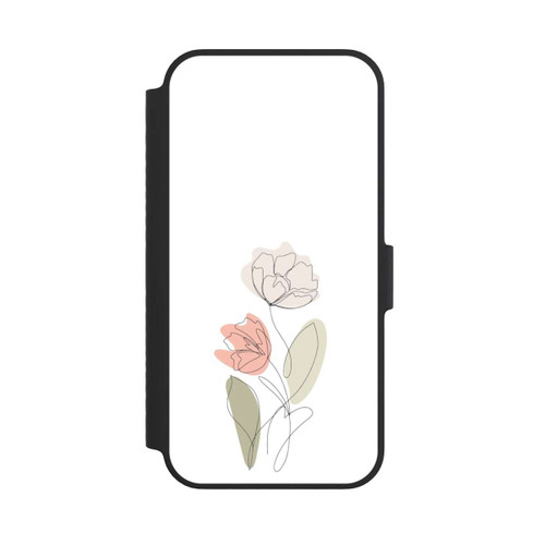 Apple iPhone 14 NIVOflip Blume Line Art Beige