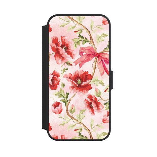 Apple iPhone 14 NIVOflip Poppies Pattern Pink