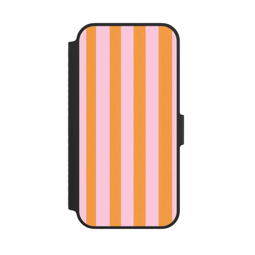 Apple iPhone 14 NIVOflip Orange Rosa Streifen
