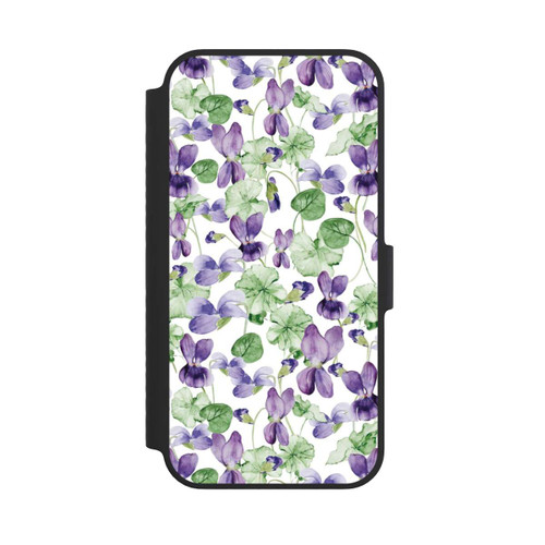 Apple iPhone 14 NIVOflip Purple Wildflowers Pattern Watercolor