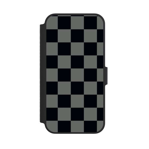 Apple iPhone 14 NIVOflip Schachbrett Schwarz Grau