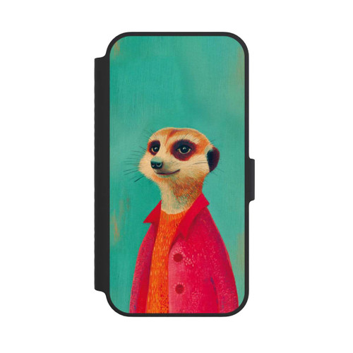 Apple iPhone 14 NIVOflip Erdmännchen Grün Illustration