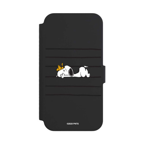 Apple iPhone 14 NIVOflip Snoopy Woodstock Streifen Peanuts Transparent