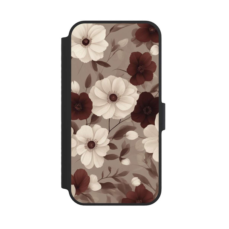 iPhone 14 NIVOflip Negative Flower Bordeaux White with AI