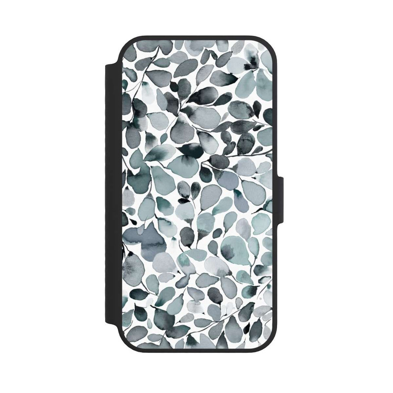 iPhone 14 NIVOflip Eucalyptus Watercolor Leaves Grey