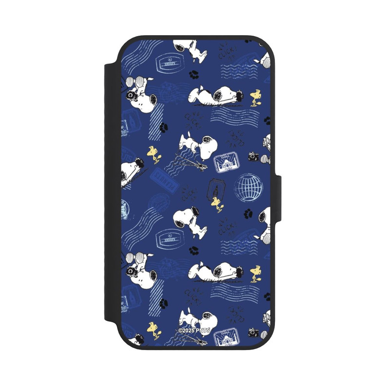 iPhone 14 NIVOflip Peanuts Travel Stamps Pattern Blue