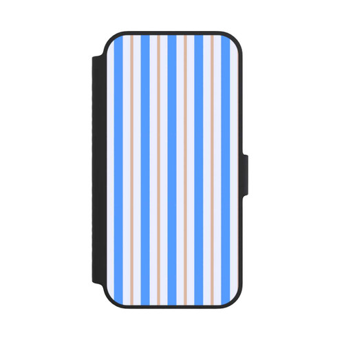 Apple iPhone 14 NIVOflip Streifen Blau Beige