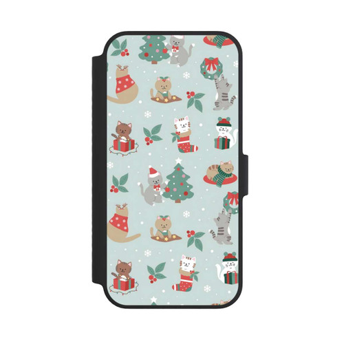Apple iPhone 14 NIVOflip festliche Katzen im Winterwunderland