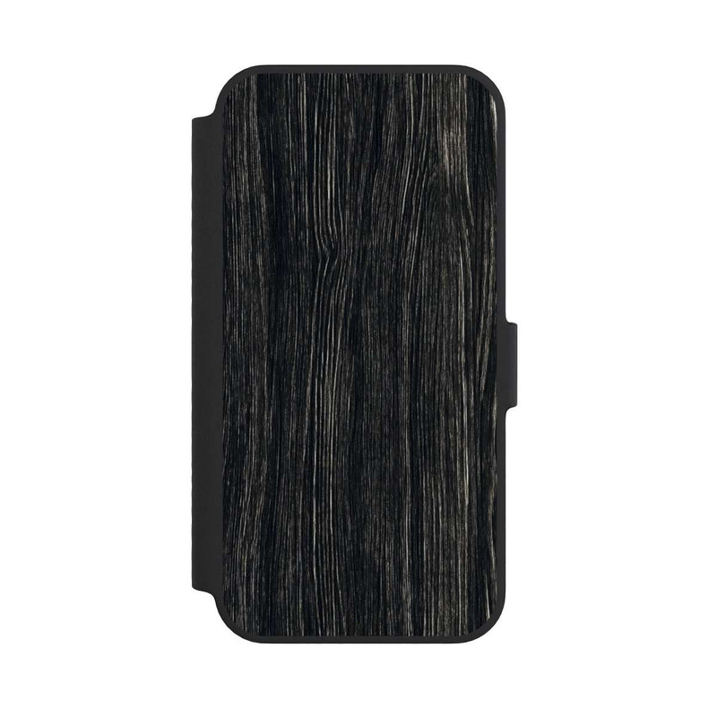 iPhone 14 NIVOflip Dunkle Holzstruktur