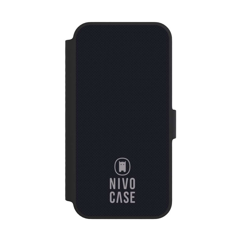 iPhone 14 NIVOflip Nivocase Logo Schwarz Grau