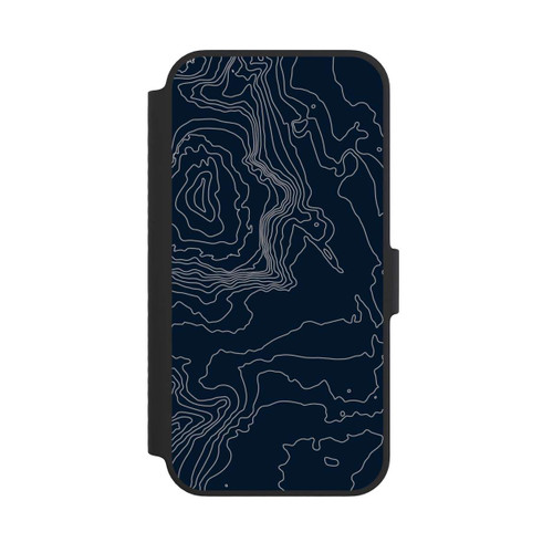Apple iPhone 14 NIVOflip Berg Höhenlinien Dunkel