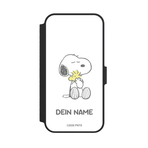 Apple iPhone 14 NIVOflip Snoopy And Woodstock Cuddling Personalisierbar